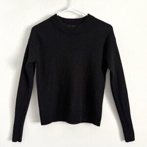 Quince Black Baby Alpaca Wool Diamond Stitch Crew Neck Sweater Women’s Sz Small